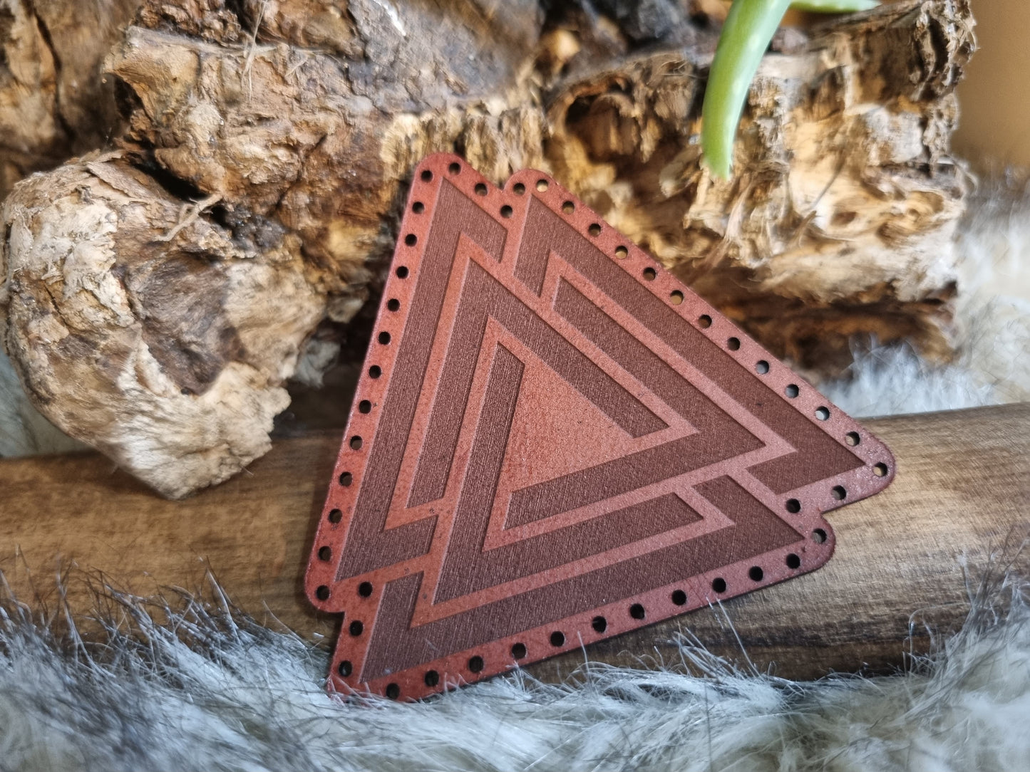 Valknut Nordic Pagan Handmade Leather Patch
