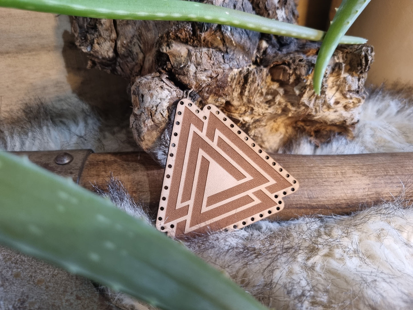 Valknut Nordic Pagan Handmade Leather Patch