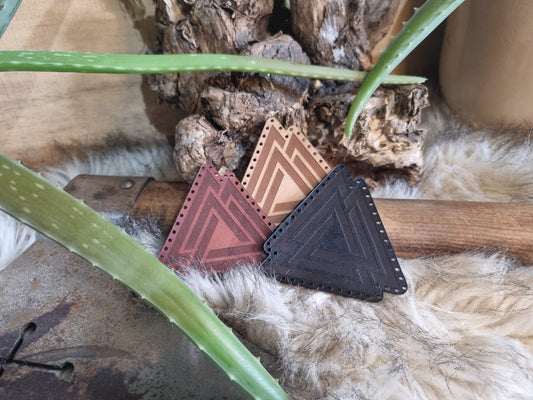 Valknut Nordic Pagan Handmade Leather Patch