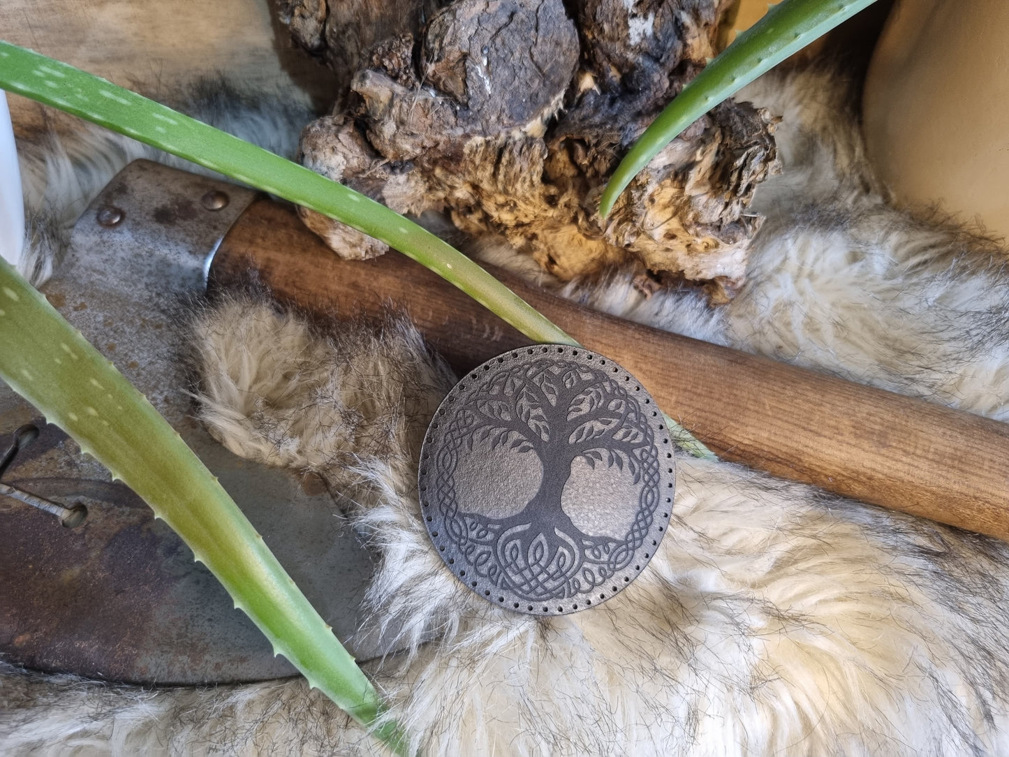 Yggdrasil Nordic Pagan Handmade Leather Patch