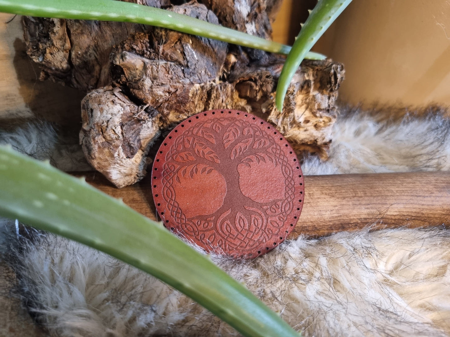 Yggdrasil Nordic Pagan Handmade Leather Patch