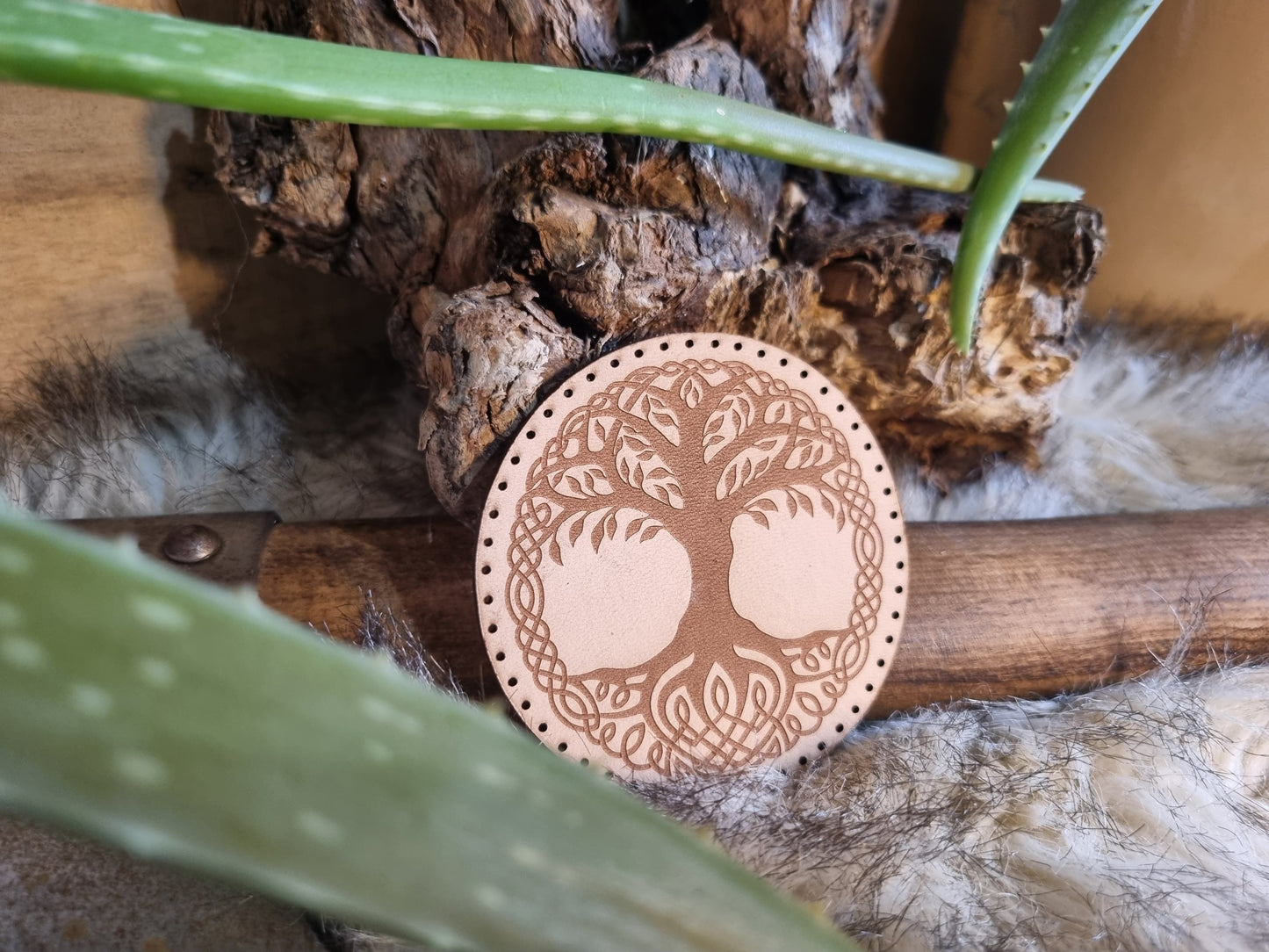Yggdrasil Nordic Pagan Handmade Leather Patch